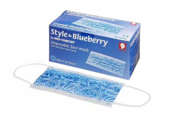 Mundschutz Style Blueberry 3-lagig, Box à 50 Stück