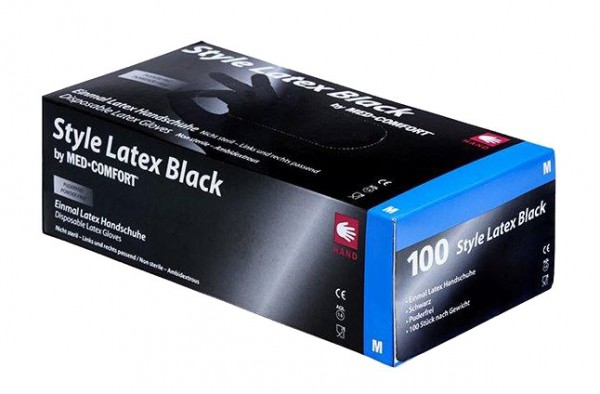 STYLE-BLACK Latex-Handschuhe schwarz, Box à 100 Stück (vorm. Black Ninja)