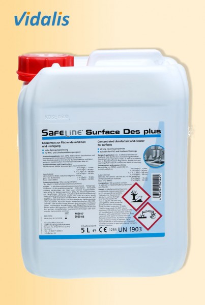 SAFELINE "SURFACE DES PLUS" 5-Liter Flächenwischdesinfektion, 1 Kanister
