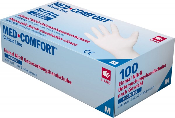 MED-COMFORT Nitril-Handschuhe weiß, Box á 100 Stück
