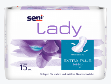 Seni Lady Extra Plus, atmungsaktive Einlagen, Krt. 16x15 St.
