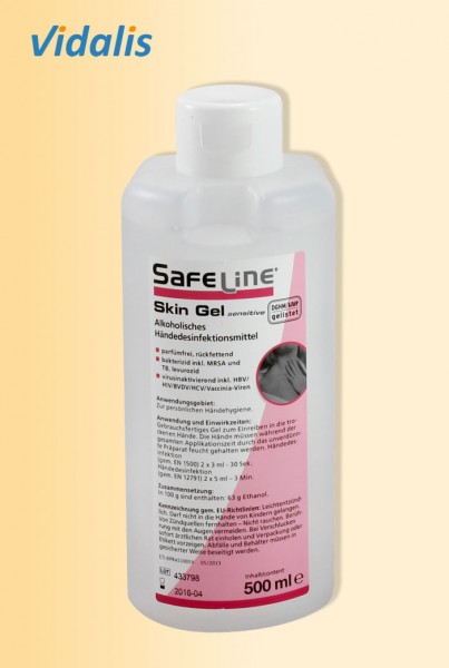 SAFELINE "SKIN GEL" 500-ml Hände-Desinfektionsgel, 1 Flasche
